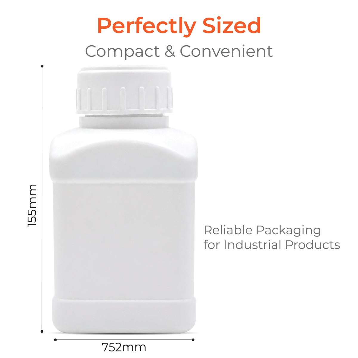 HDPE Empty Bottle With Cap, Inner Plug, and Induction Seal