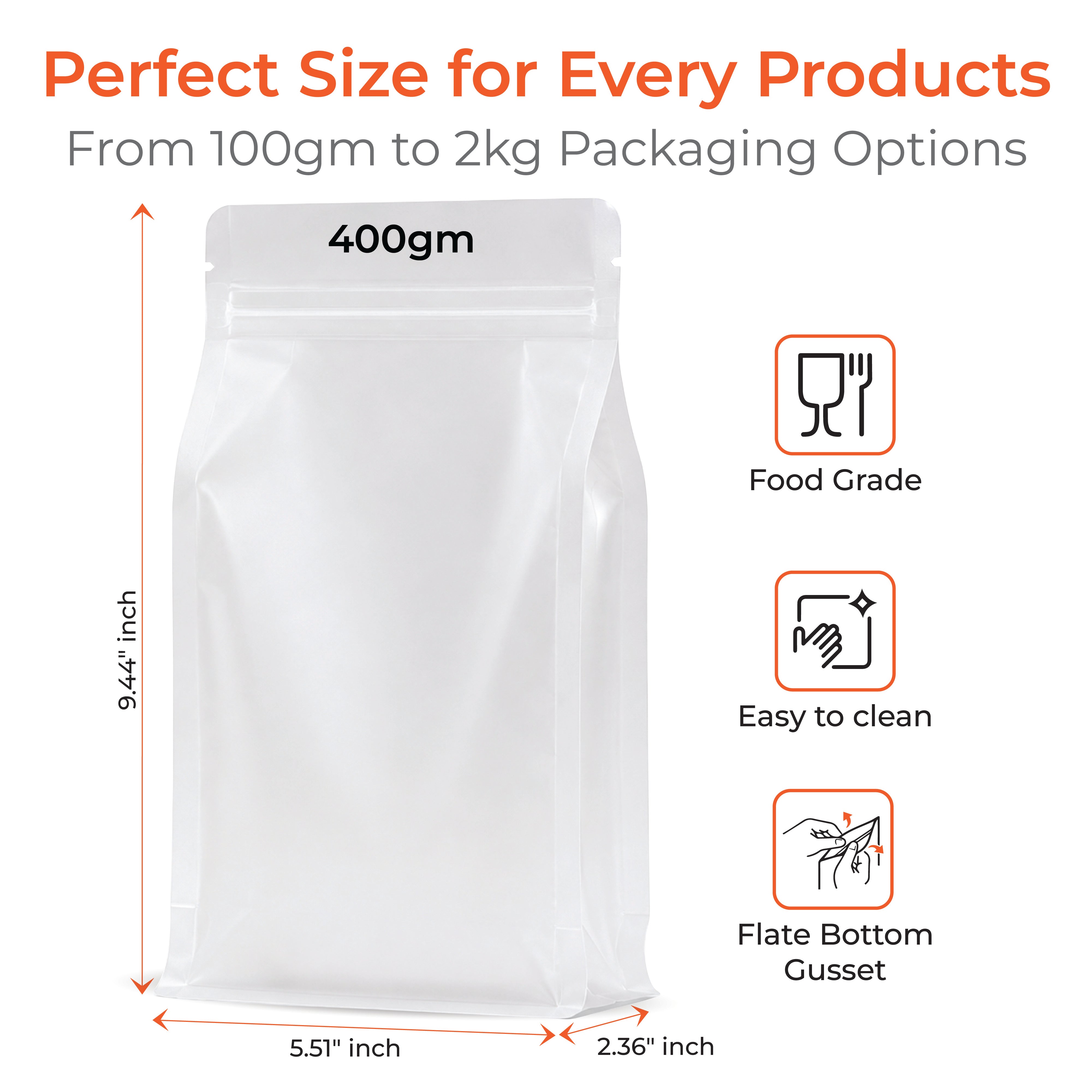 Transparent Flat Bottom Pouch