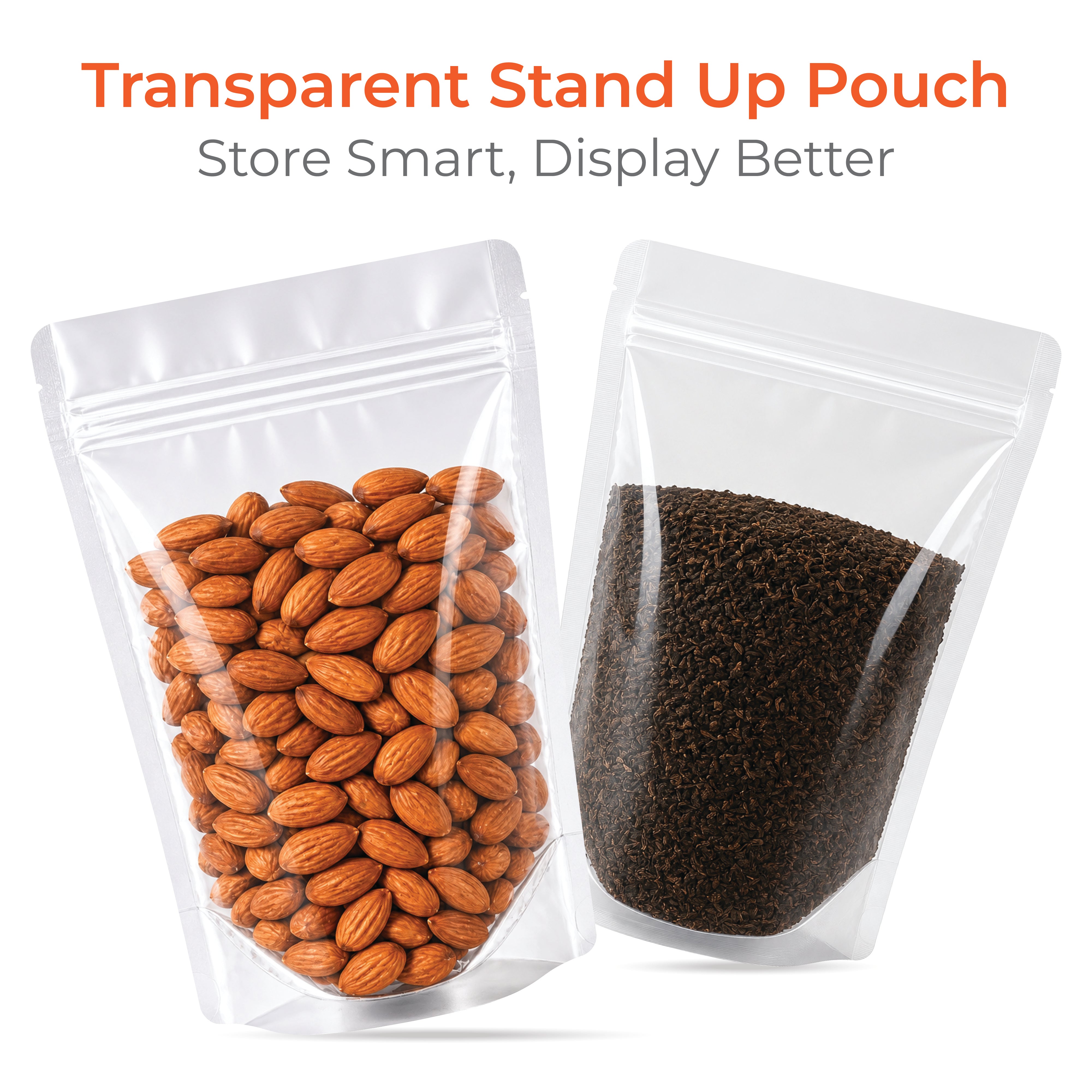 Transparent / Clear Stand Up Zipper Pouch