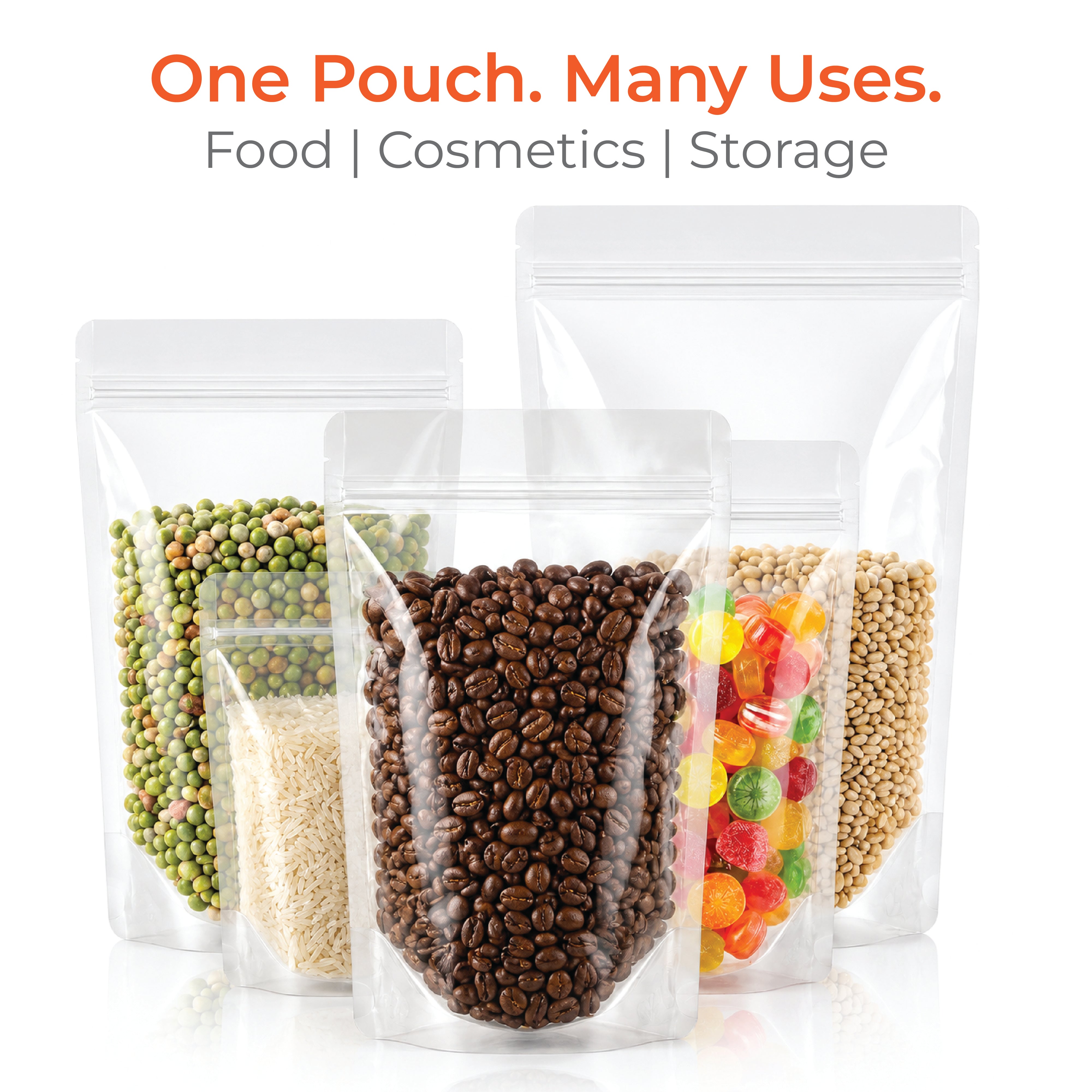 Transparent / Clear Stand Up Zipper Pouch