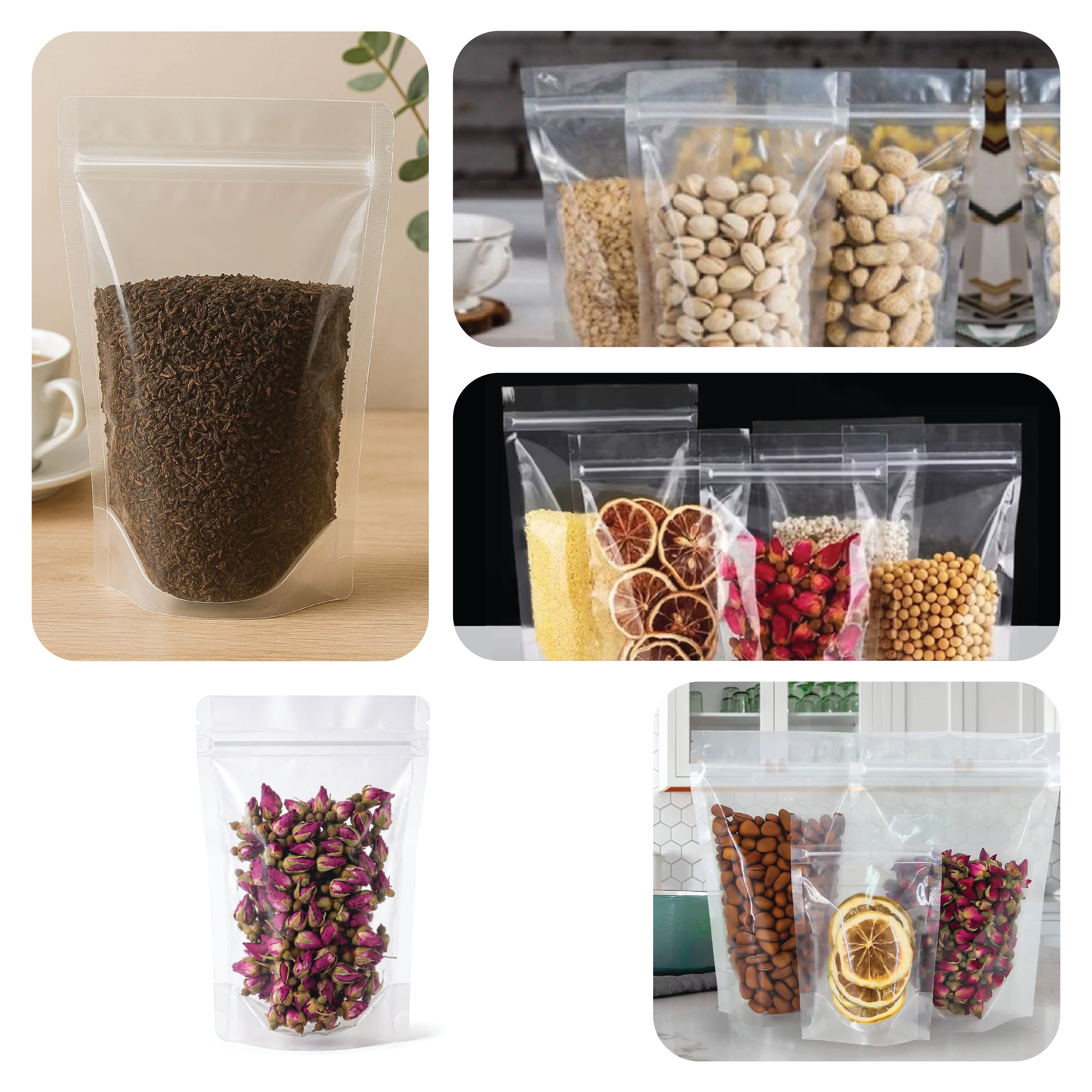 Transparent / Clear Stand Up Zipper Pouch