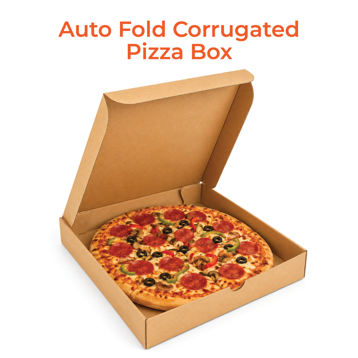 Z32 Auto Fold Corrugated Pizza Box (310 x 310 x 50mm)