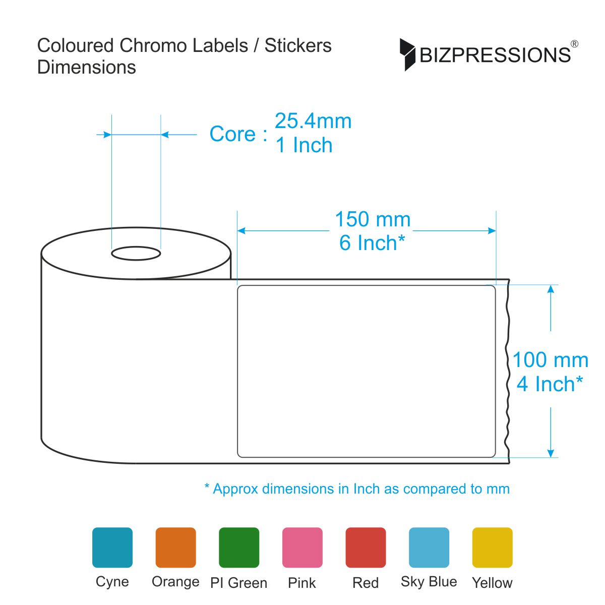 Coloured Chromo Label Sticker Roll