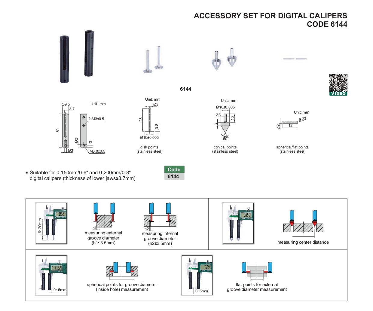 INSIZE Accessory Set for Digital Caliper