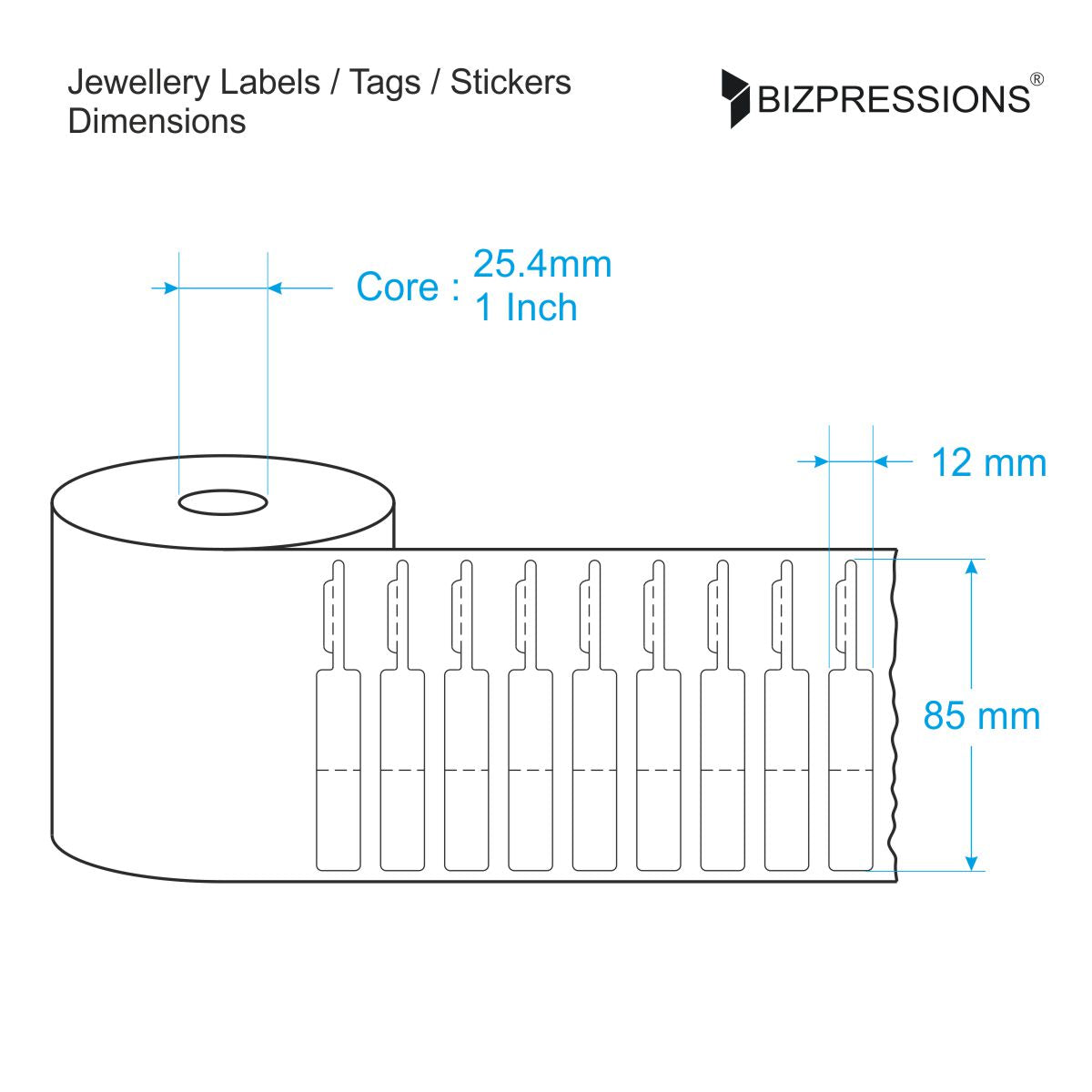 Jewellery Label Tags / PVC Sticker Roll