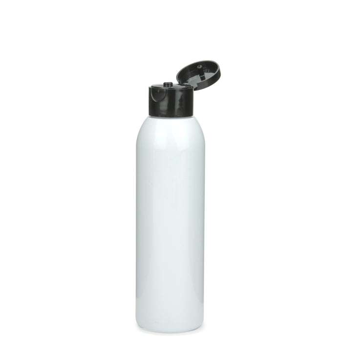 Pet Round Milky White Bottle with Black Fliptop Cap
