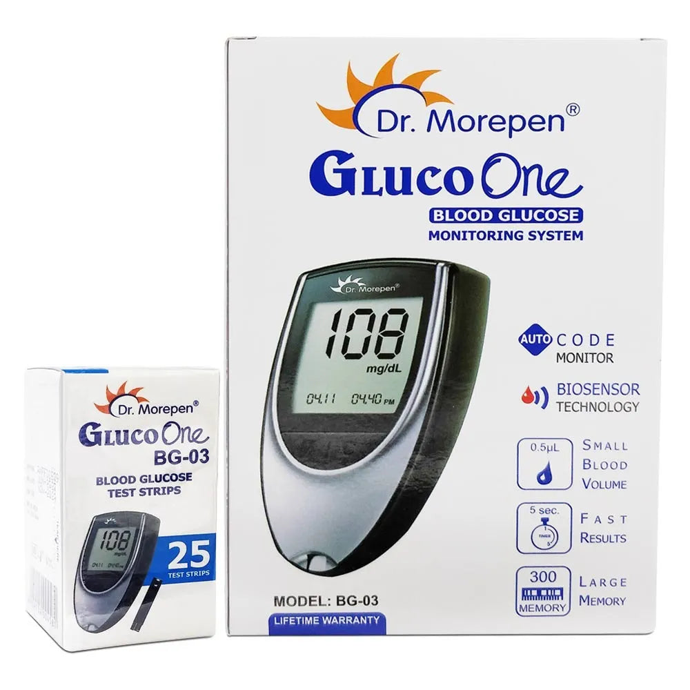 Dr. Morepen BG-03 Gluco One Glucometer With 25 Strips