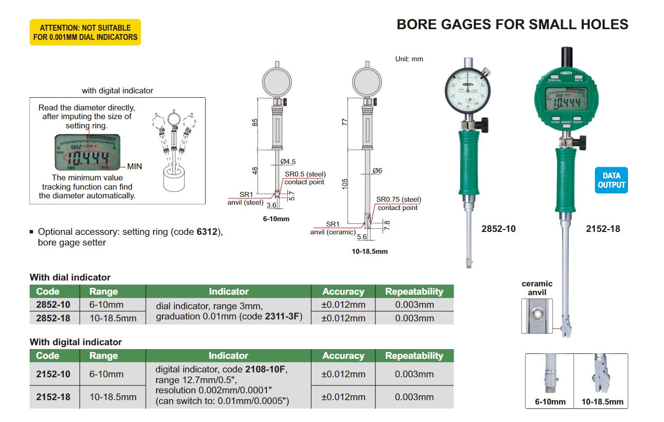 INSIZE Bore Gauge / Gage For Small Holes
