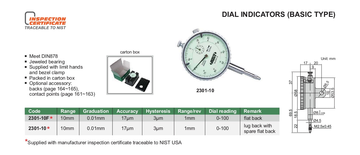 INSIZE Dial Indicator - Basic Type