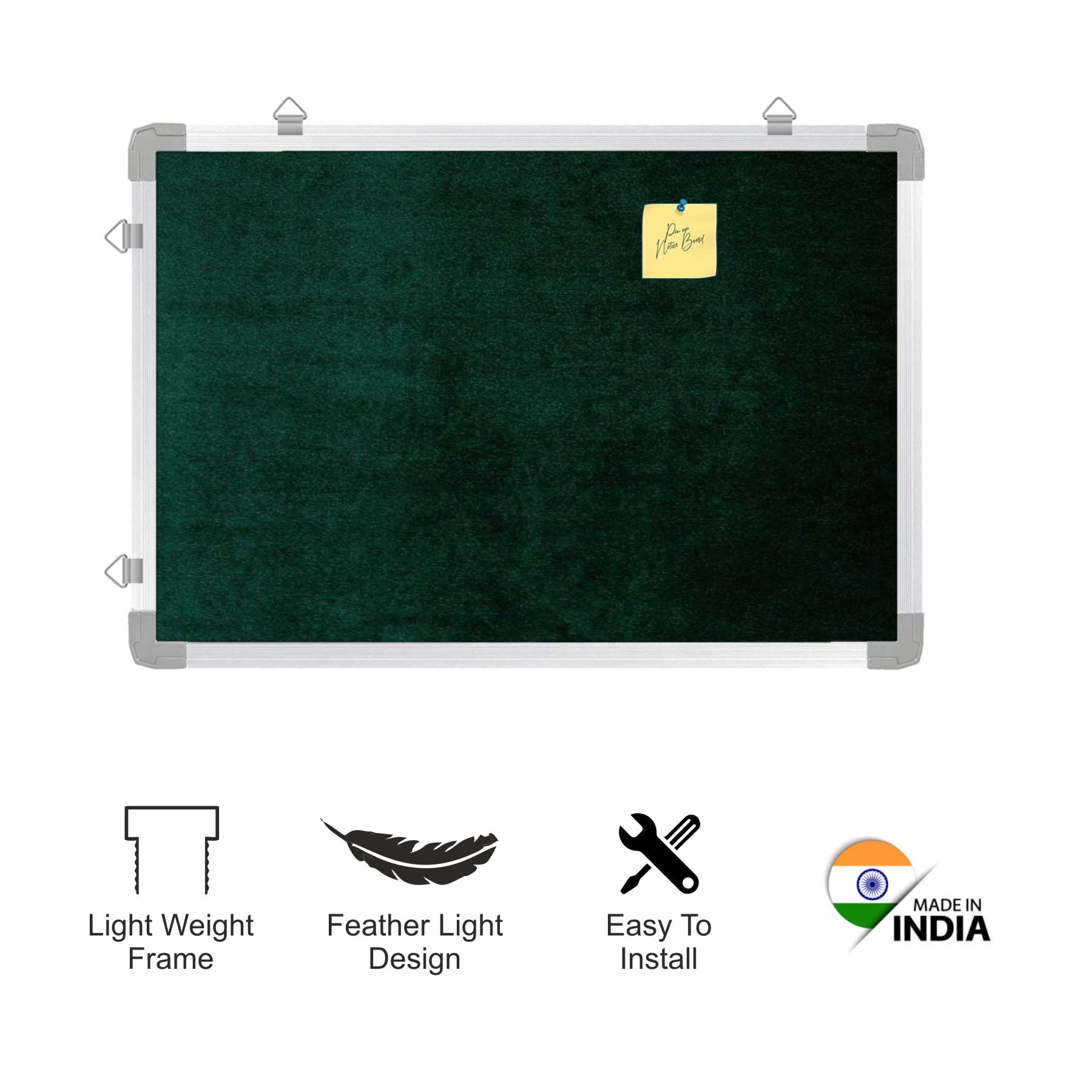 Green Velvet Notice Pin-up Board