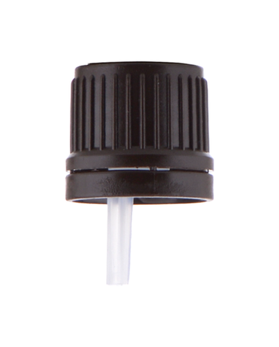 18mm Black Seal Cap and Clear Inner Lid for Dropper Bottle