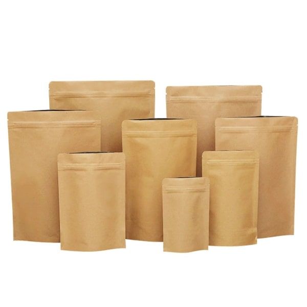 Kraft / Craft Paper Stand Up Pouch with Zipper